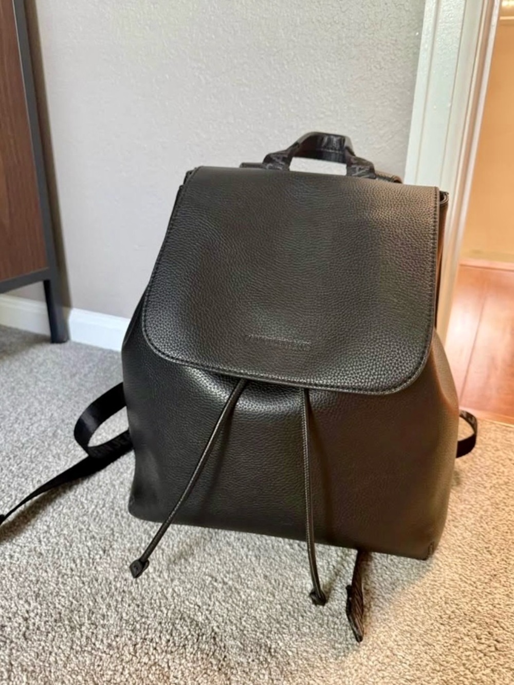 Calvin Klein Black Leather Backpack